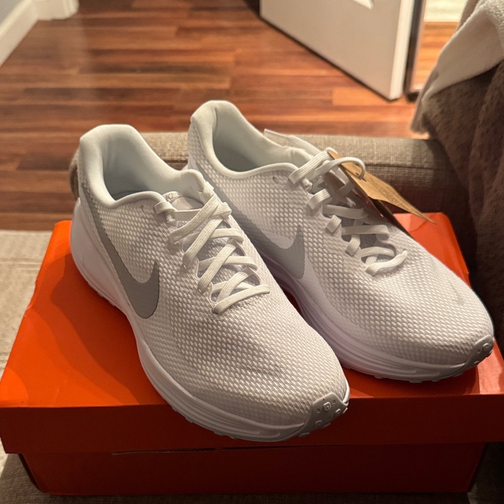 Nike White and Gray Running Shoes